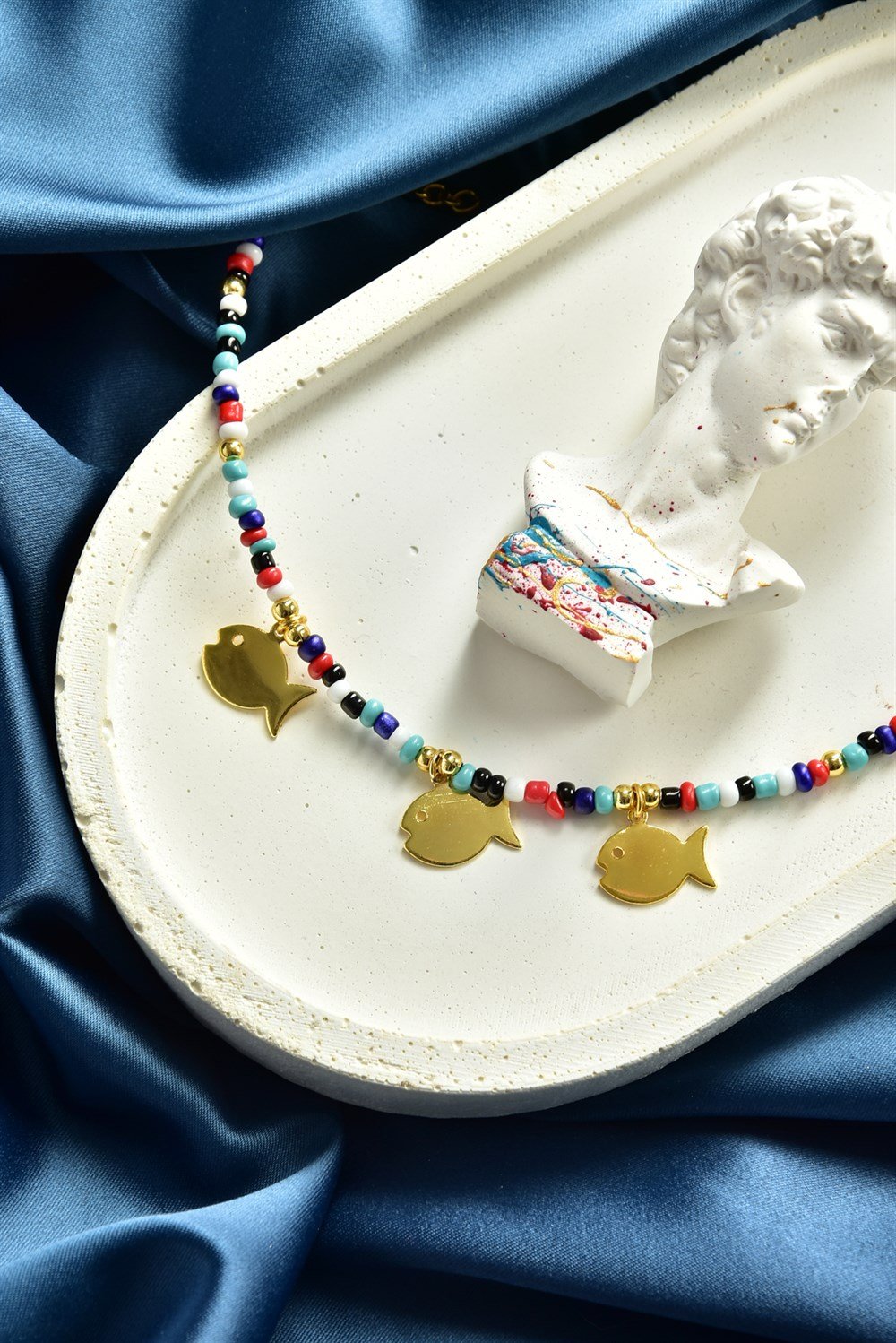 Balık Uçlu Multi Boncuk Halhal KA011200