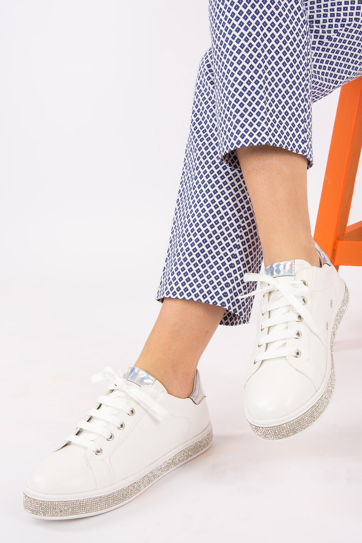 Beyaz/Gümüş Kadın Sneakers G820702009