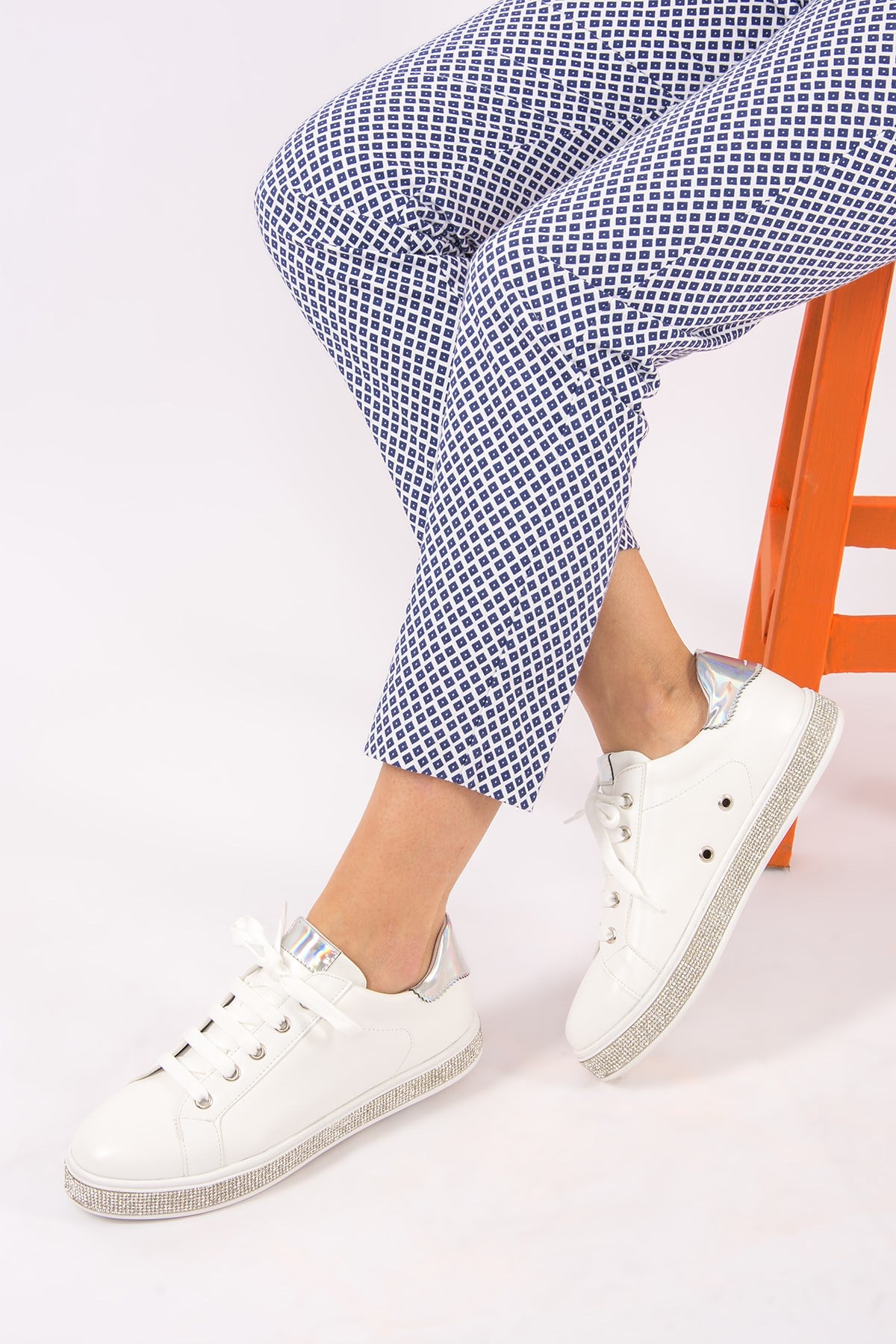 Beyaz/Gümüş Kadın Sneakers G820702009