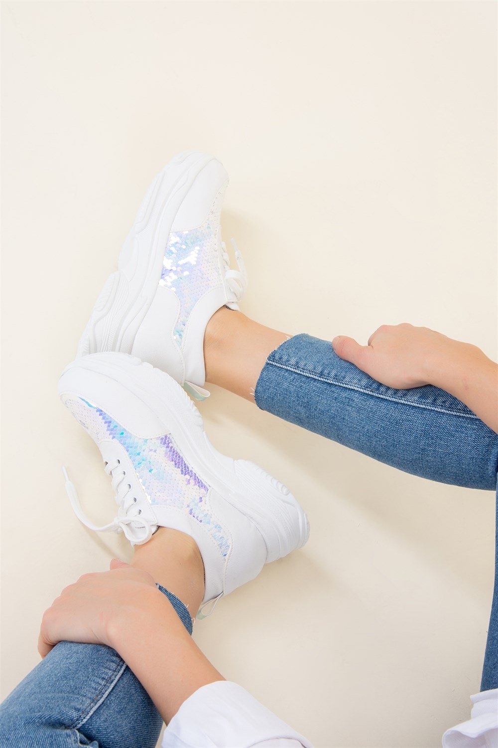 Beyaz/Gümüş Kadın Spor F367095140