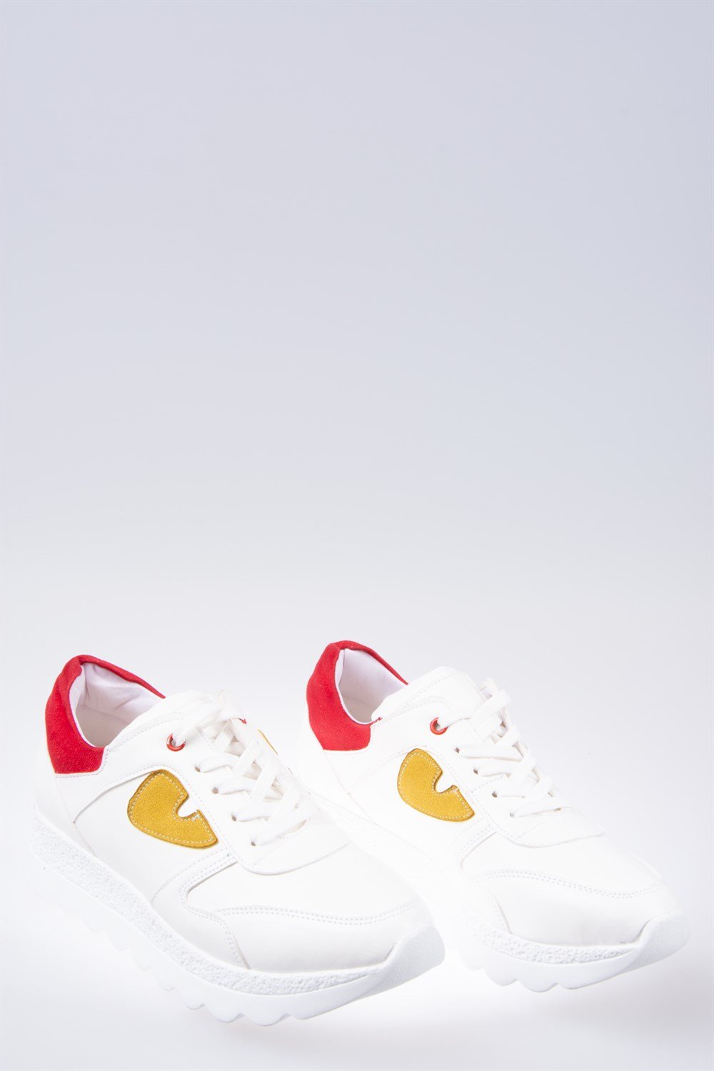 Beyaz/Kırmızı/Hardal Kadın Sneakers F674018709