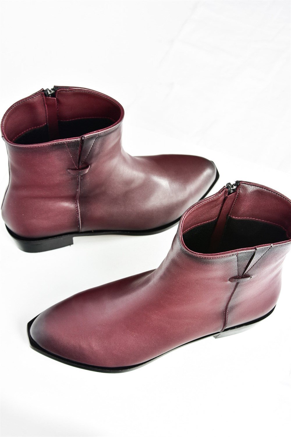 Bordo Alçak Topuklu Günlük Kadın Bot L252681209