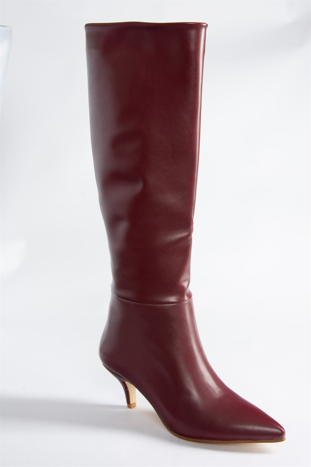 Bordo Alçak Topuklu Kadın Çizme J749205309