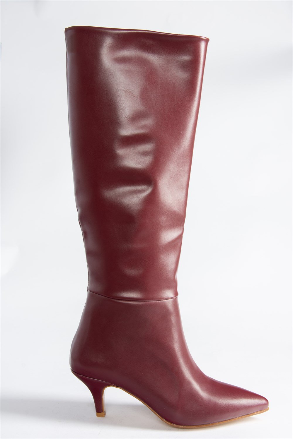 Bordo Alçak Topuklu Kadın Çizme J749205309