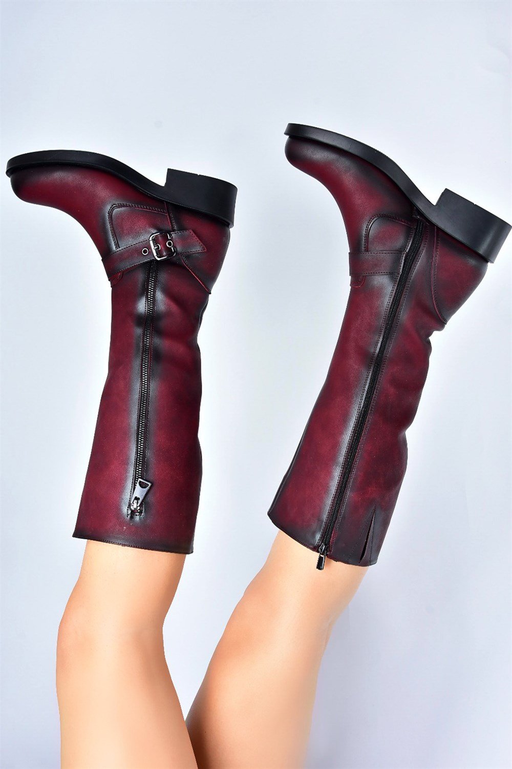 Bordo Kadın Çizme E674270509