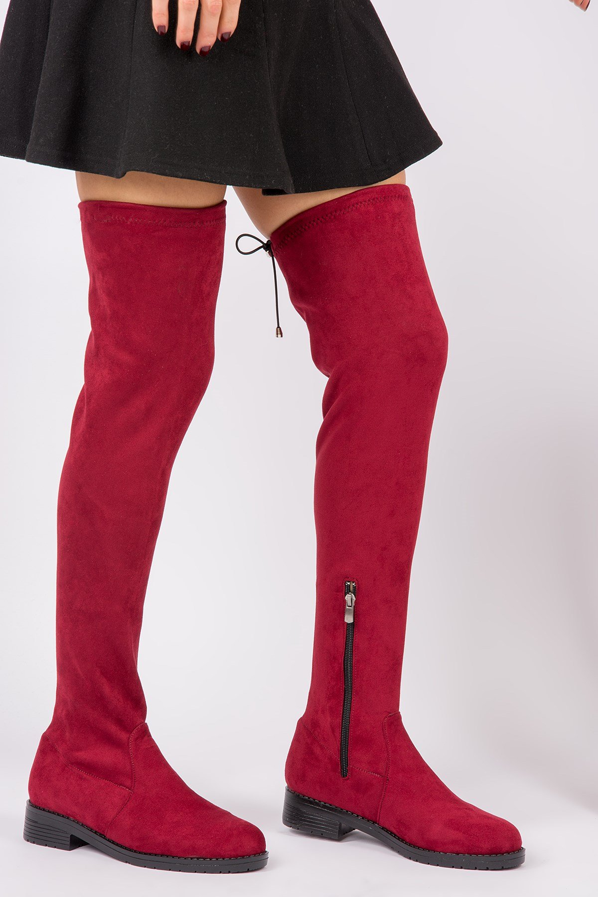 Bordo Kadın Çizme G268573002