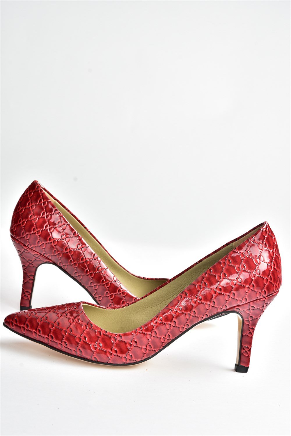 Bordo Rugan Baskı Kadın Ince Topuklu Stiletto L253970024