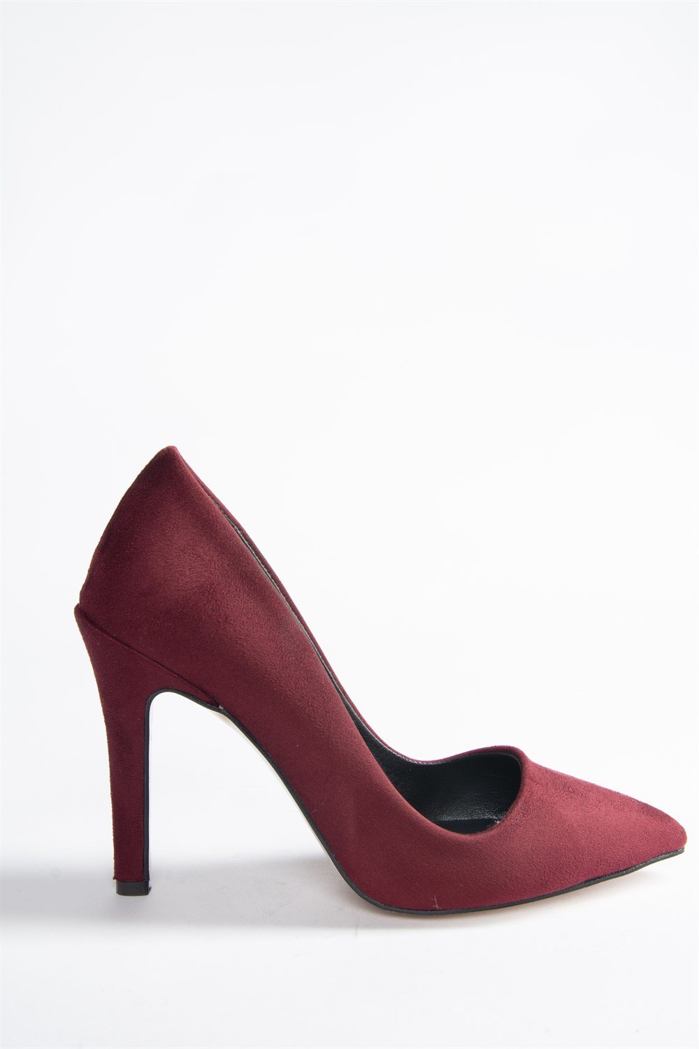 Bordo Süet Kadın İnce Topuklu Stiletto L253971502