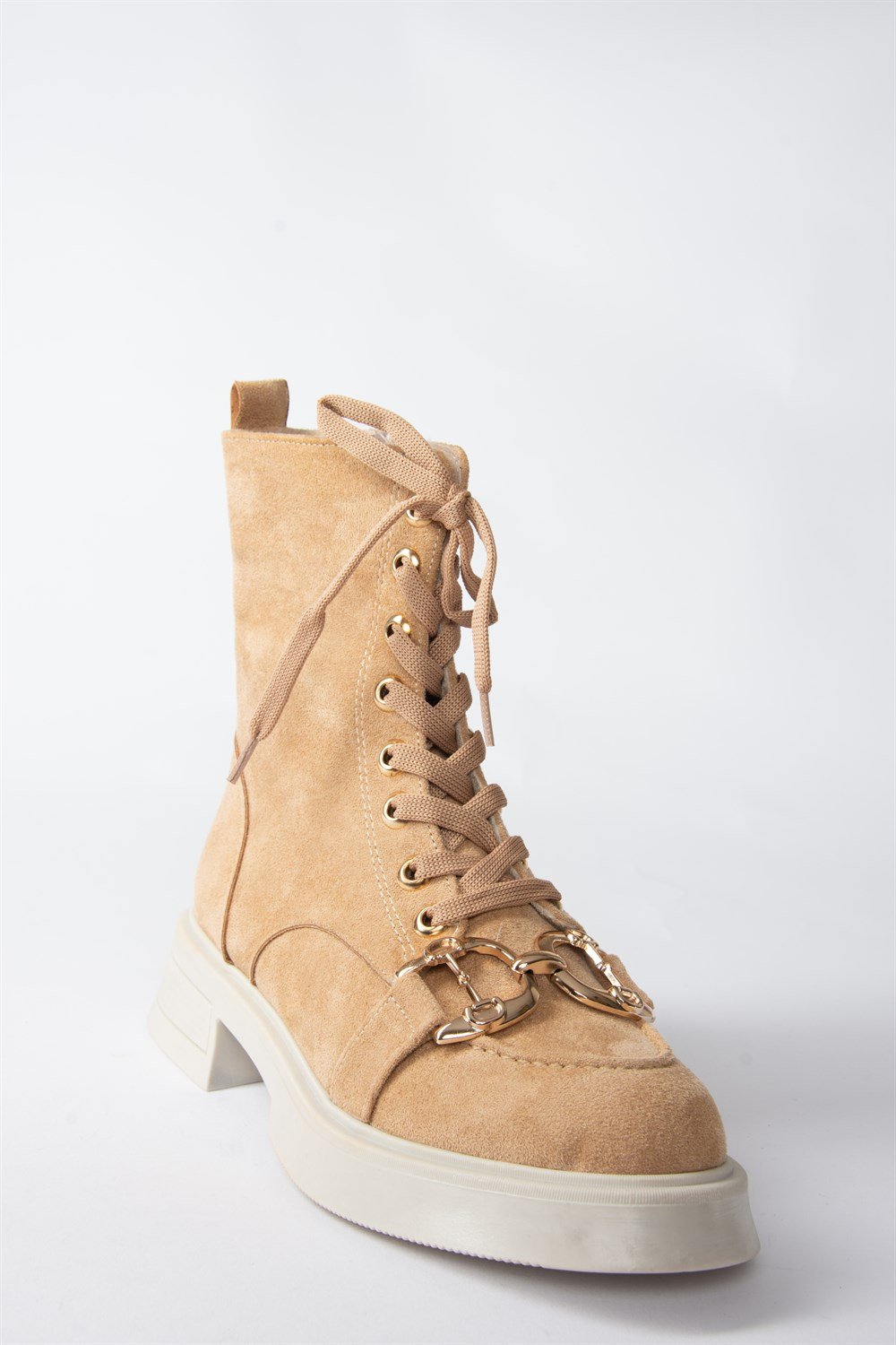 Camel Süet Bağcıklı Kadın Postal Bot N820960002