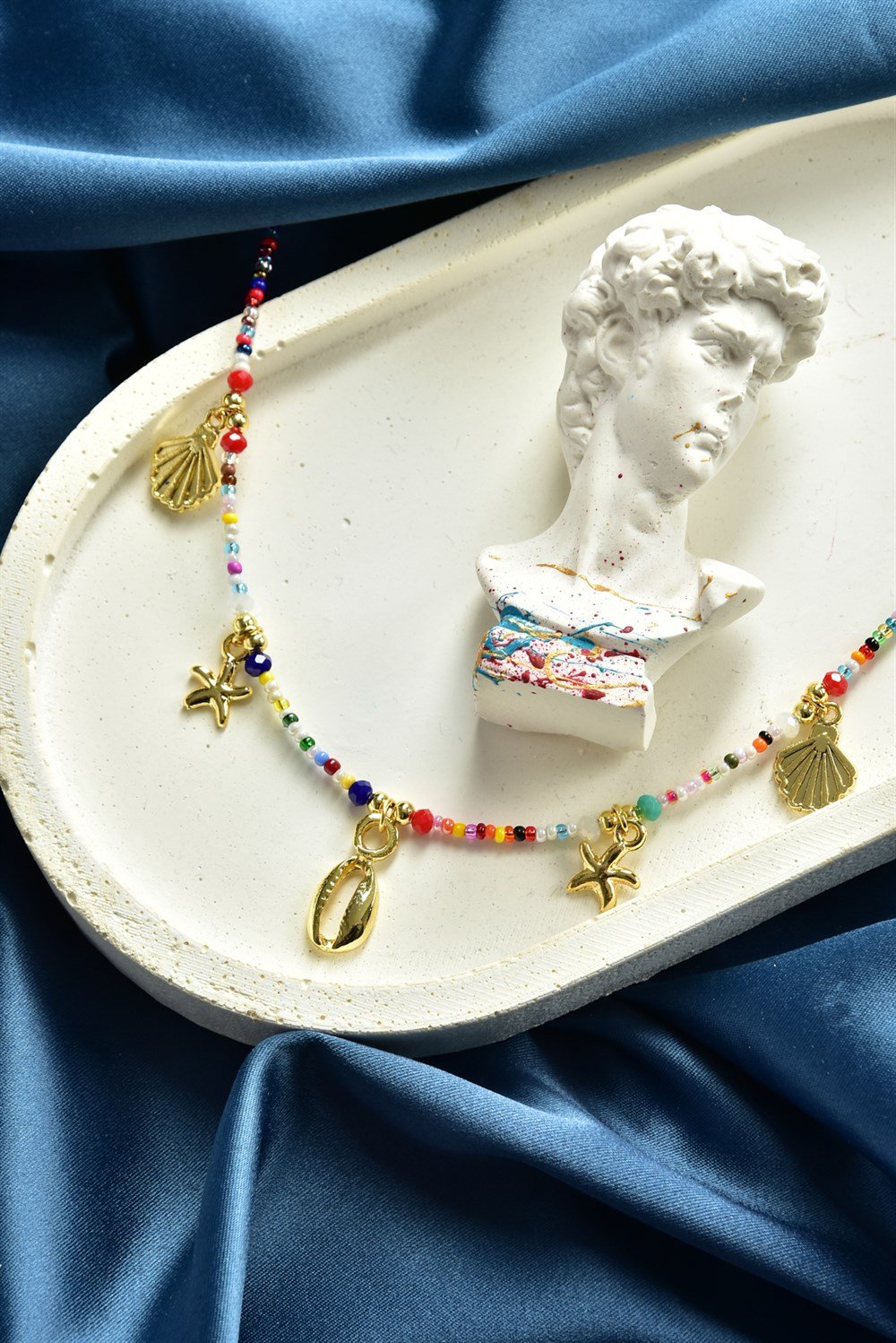 Deniz Temalı Multi Renk Kum Boncuk Halhal KA011207