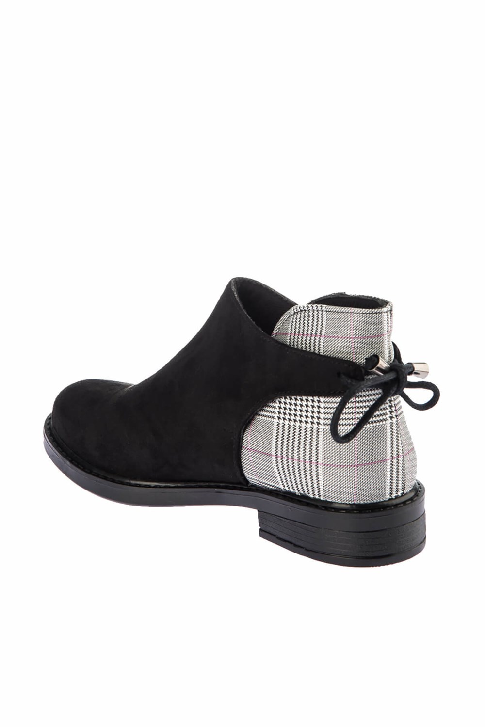 Fox Shoes Beyaz Siyah Ekose Kadın Bot E425011002