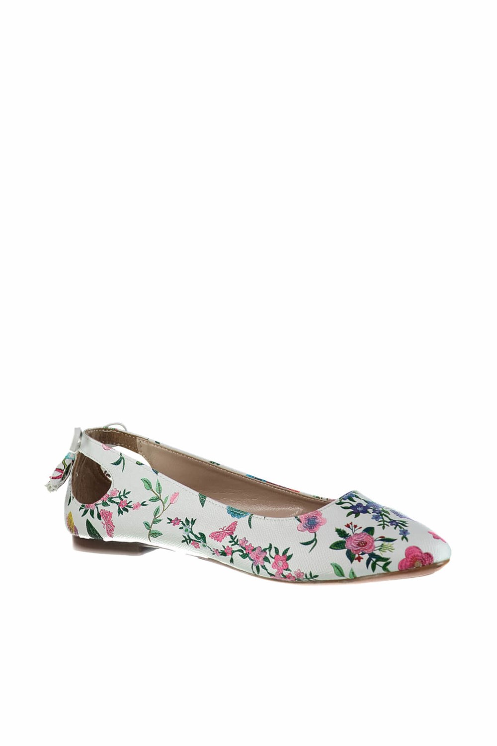 Fox Shoes Beyaz/Fuşya Kadın Babet B290080116