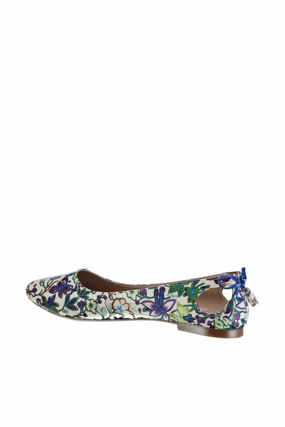 Fox Shoes Beyaz/Saks Mavi Kadın Babet B290080116