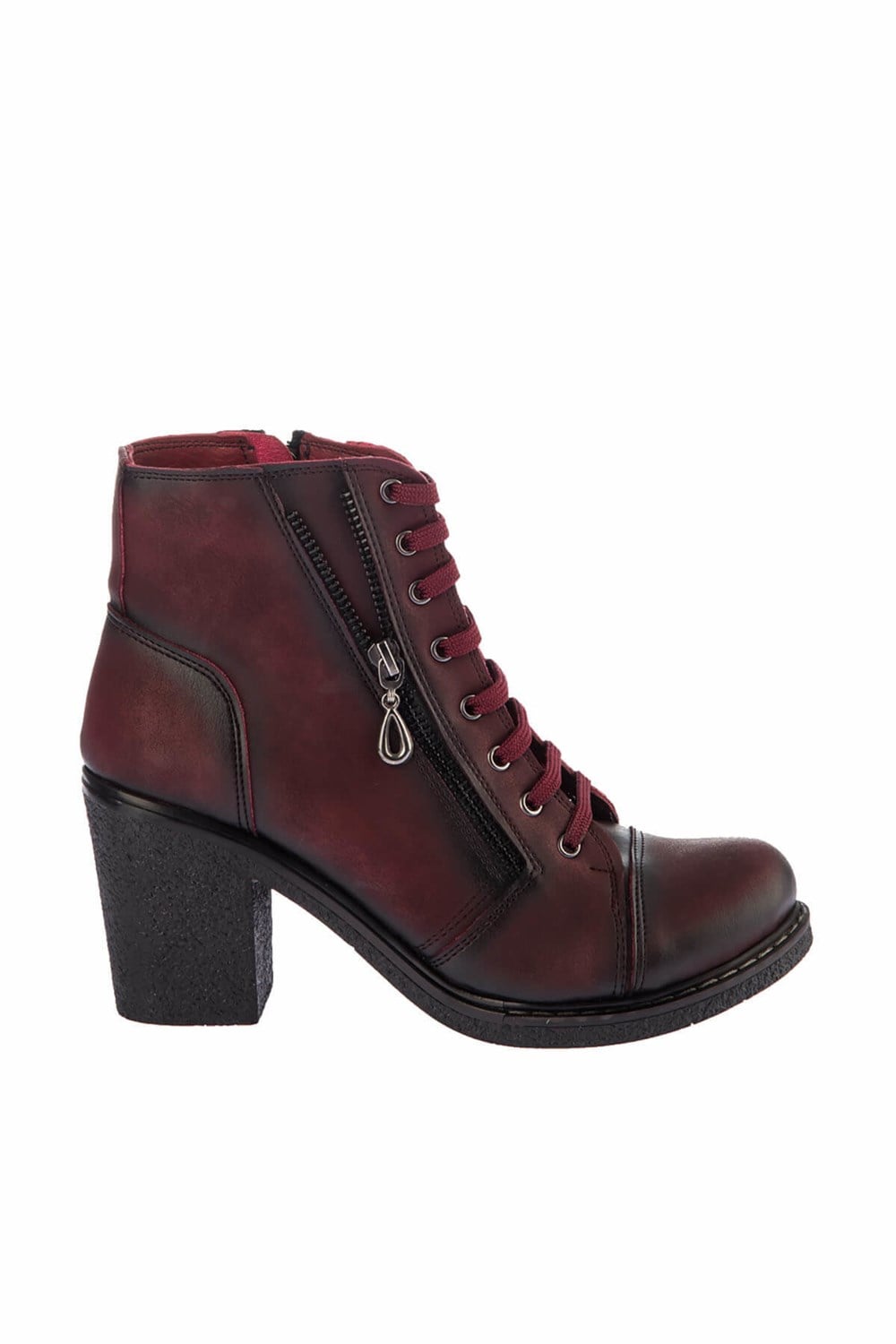 Fox Shoes Bordo Suni Deri Kadın Bot C674150209
