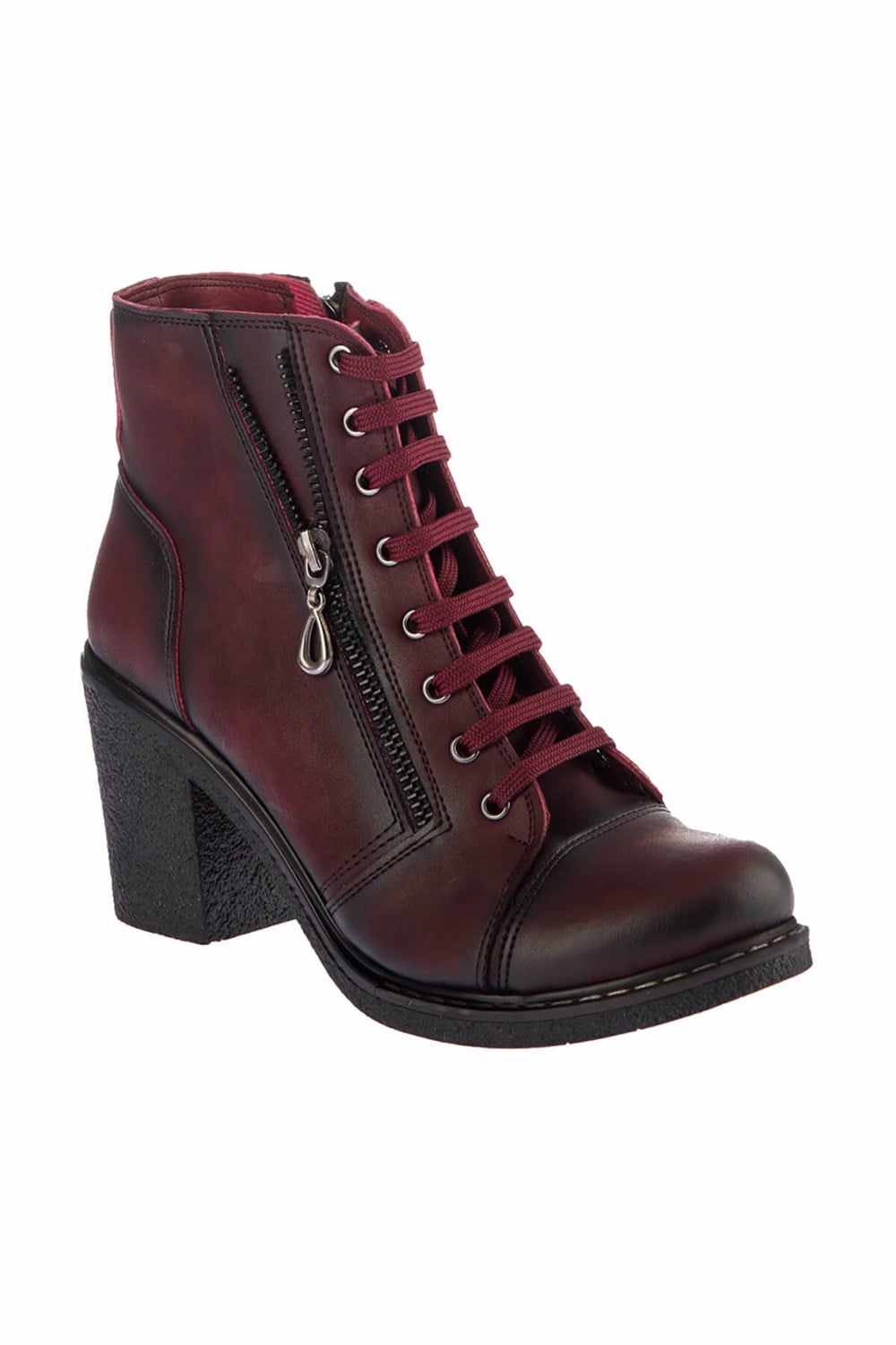 Fox Shoes Bordo Suni Deri Kadın Bot C674150209
