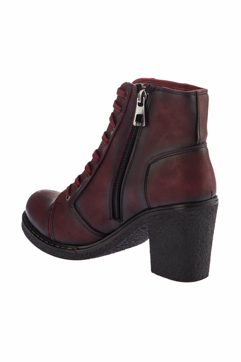 Fox Shoes Bordo Suni Deri Kadın Bot C674150209