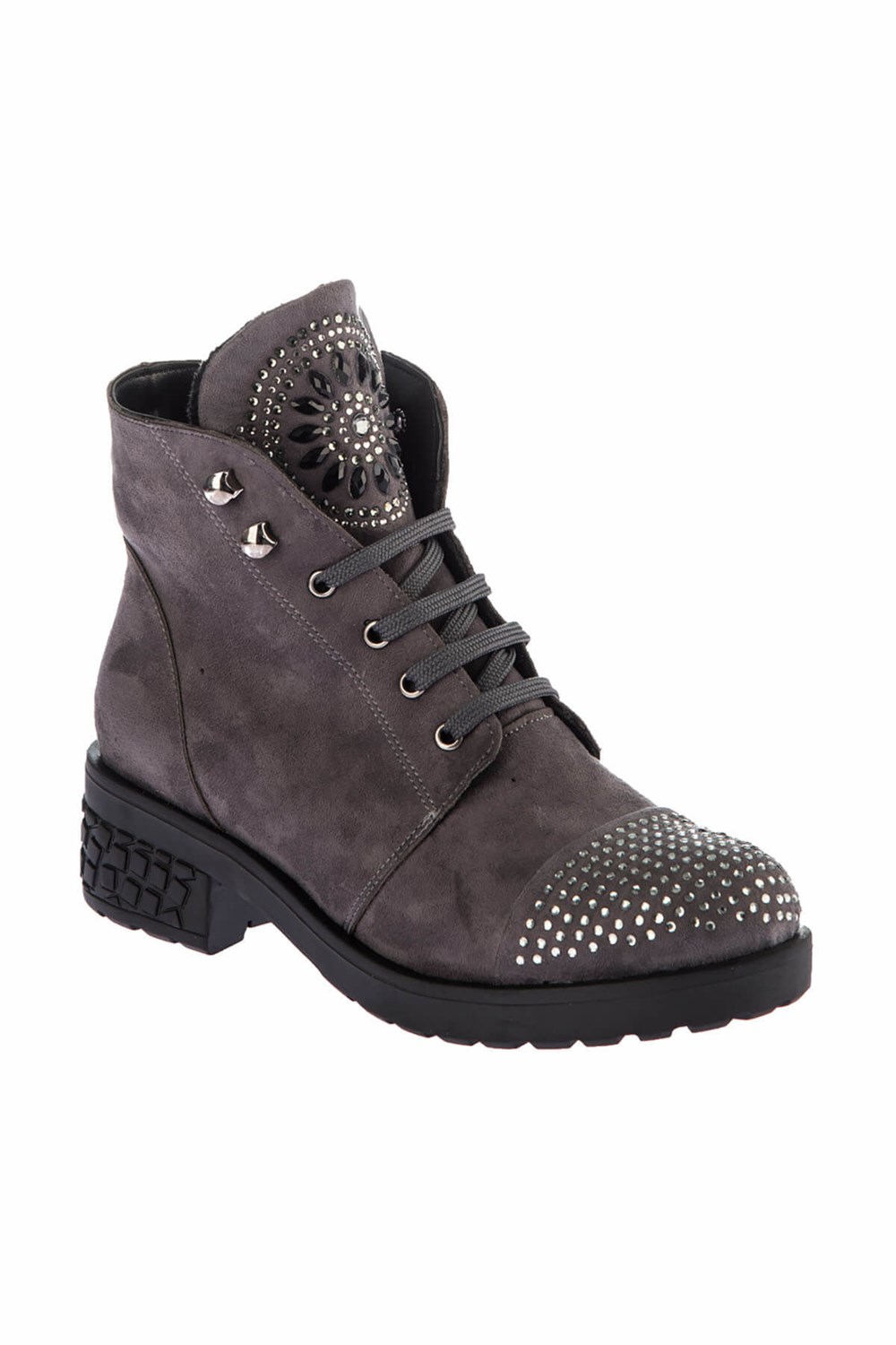 Fox Shoes Gri Süet Kadın Bot E713053502