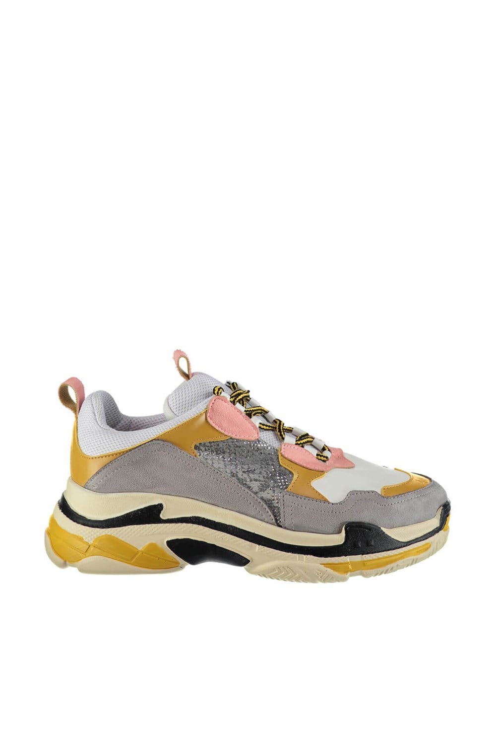 Fox Shoes Gri/Hardal/Beyaz Kadın Sneakers D592410102