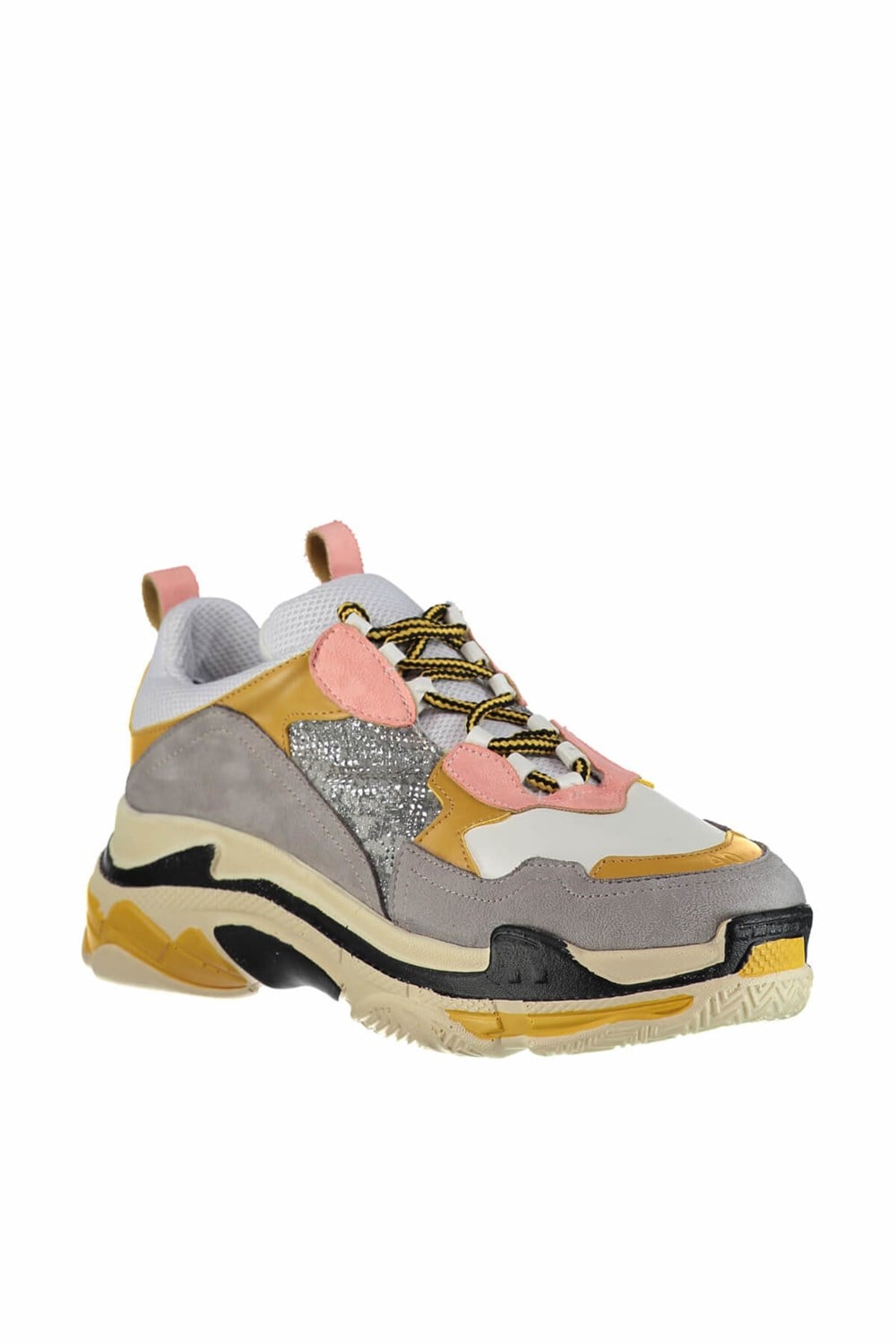 Fox Shoes Gri/Hardal/Beyaz Kadın Sneakers D592410102