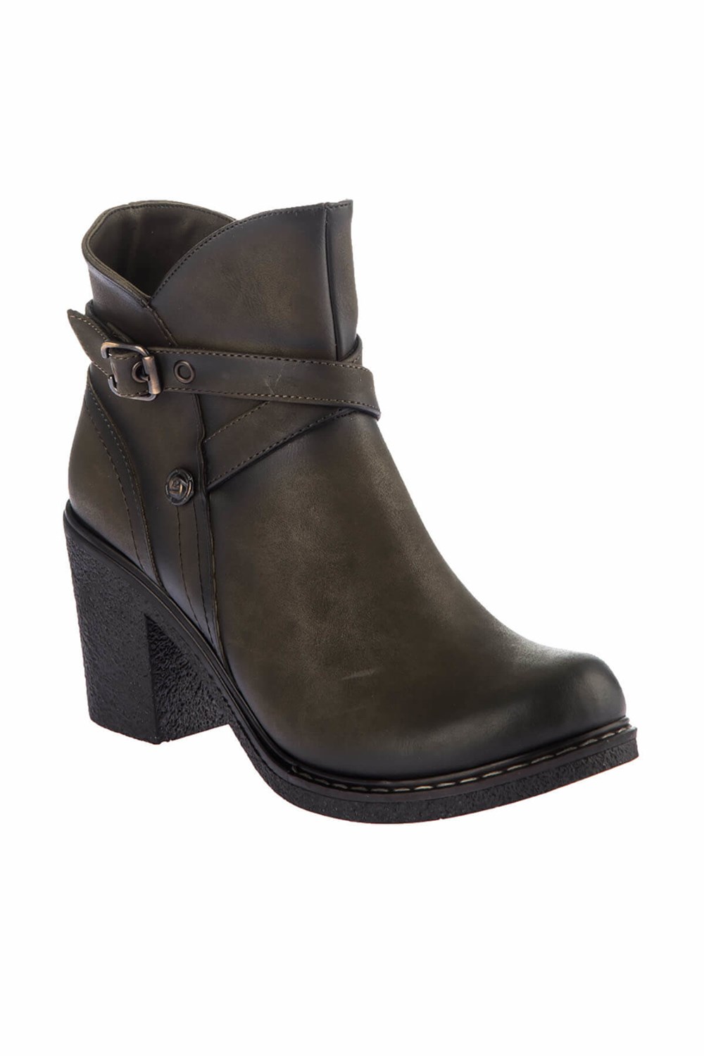 Fox Shoes Haki Suni Deri Kadın Bot A674150709