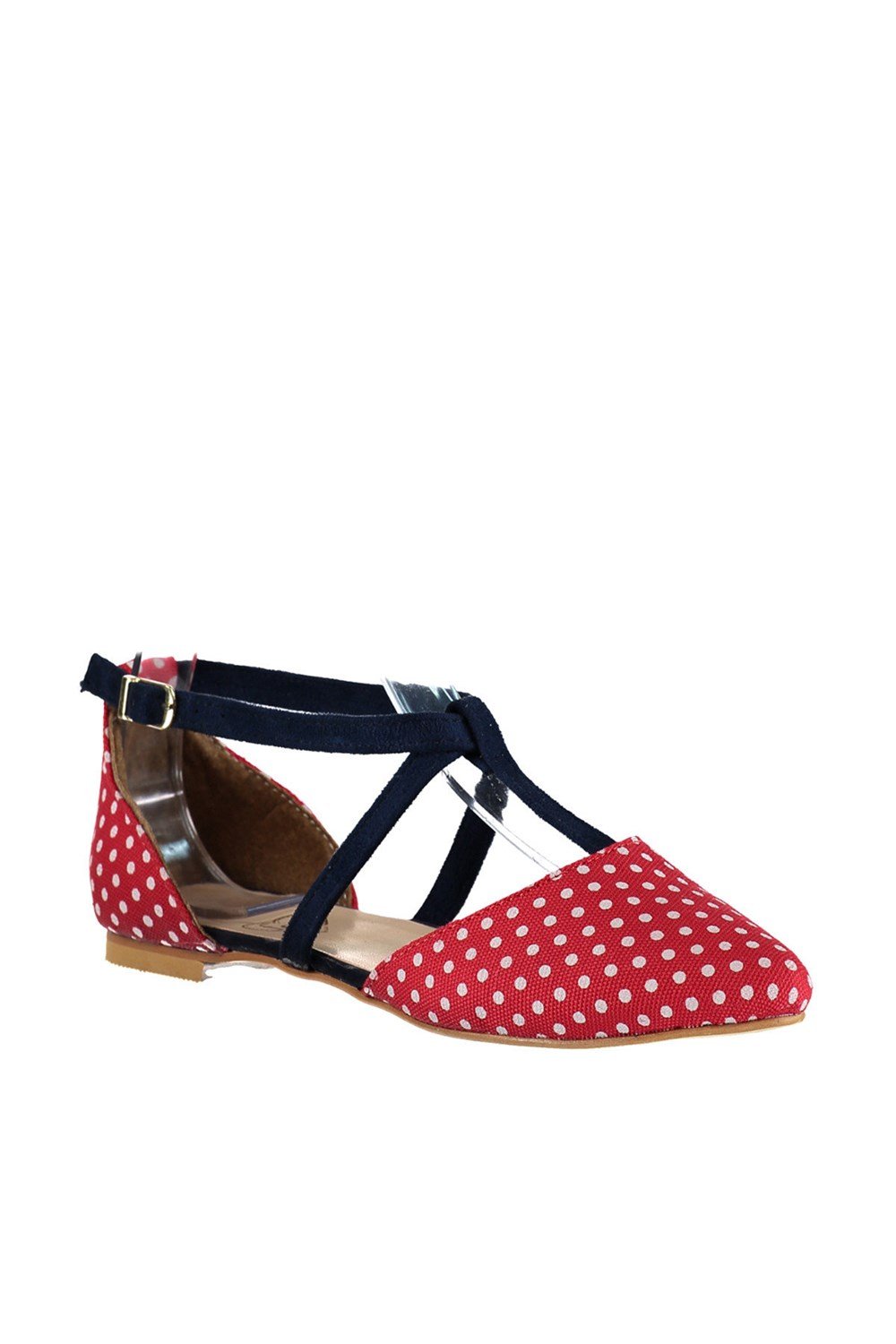 Fox Shoes Kırmızı/Lacivert Kadın Babet D726537305