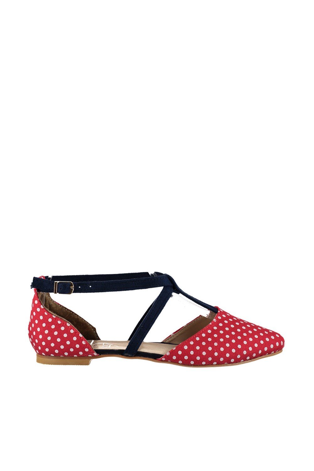 Fox Shoes Kırmızı/Lacivert Kadın Babet D726537305