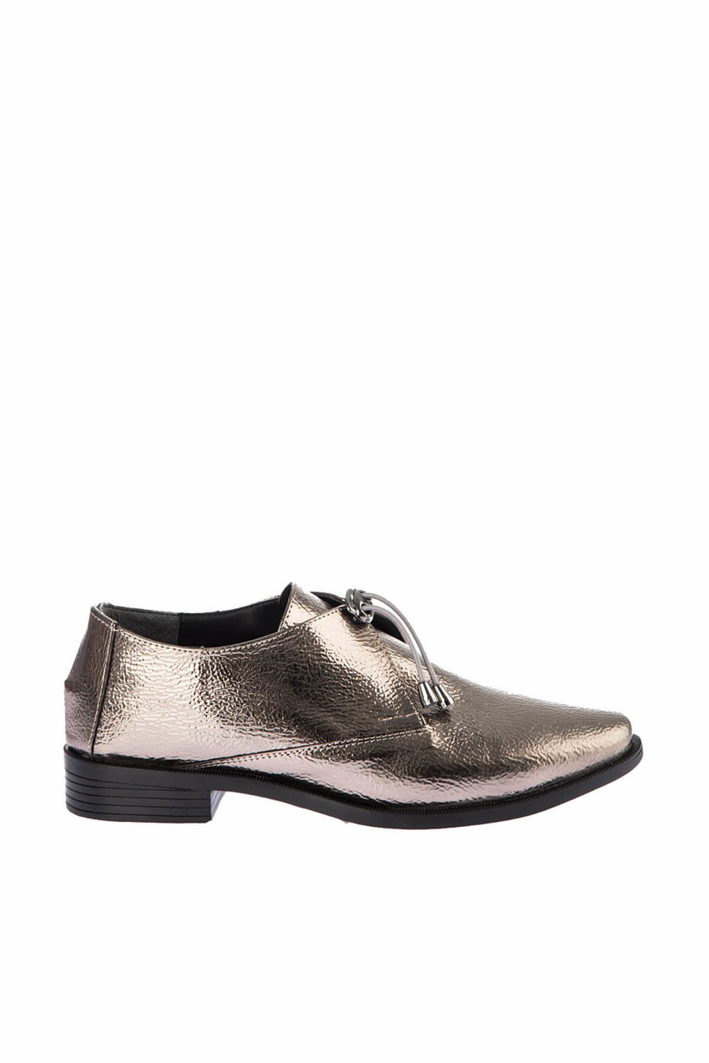 Fox Shoes Platin Suni Deri Kadın Ayakkabı E432200209