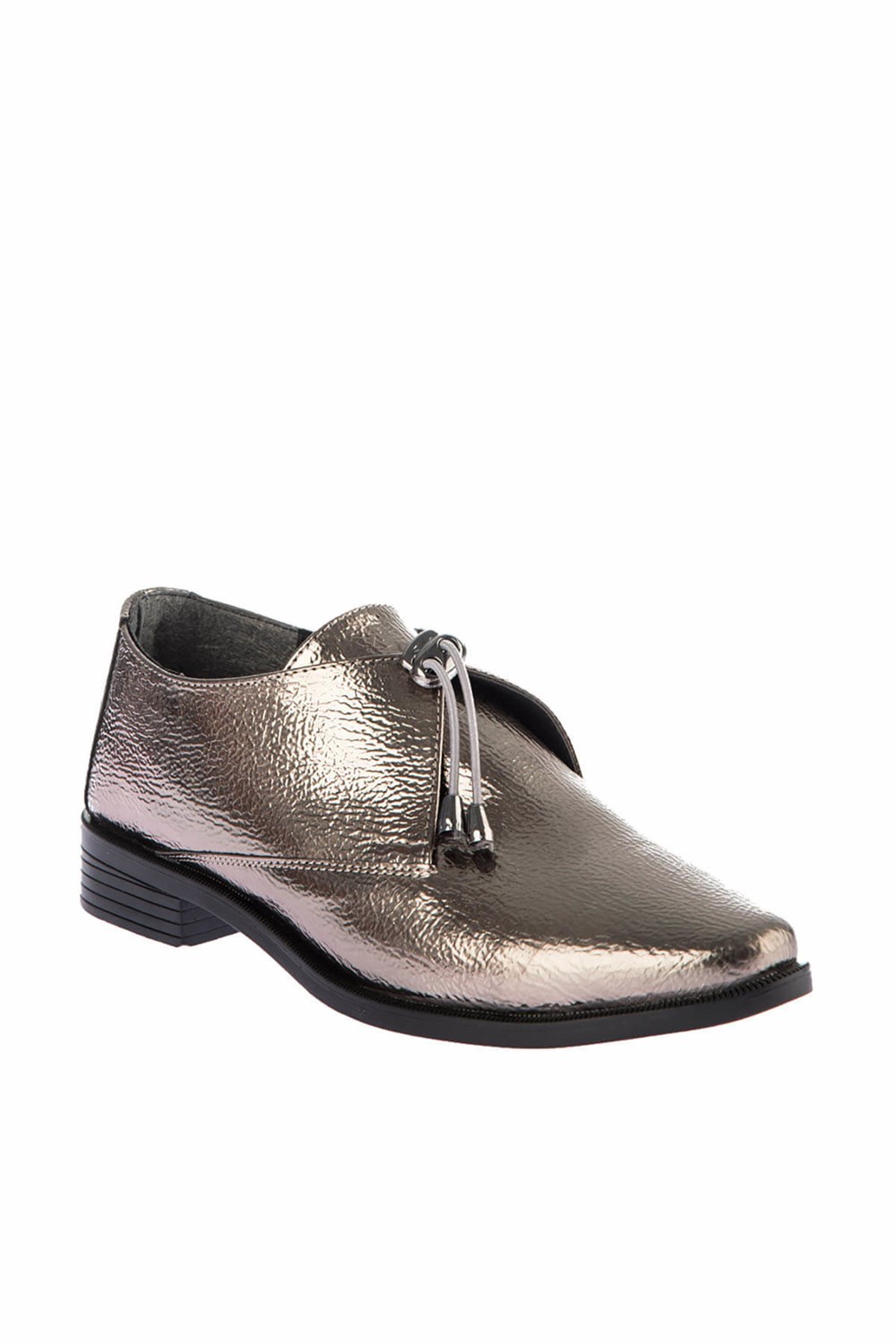 Fox Shoes Platin Suni Deri Kadın Ayakkabı E432200209