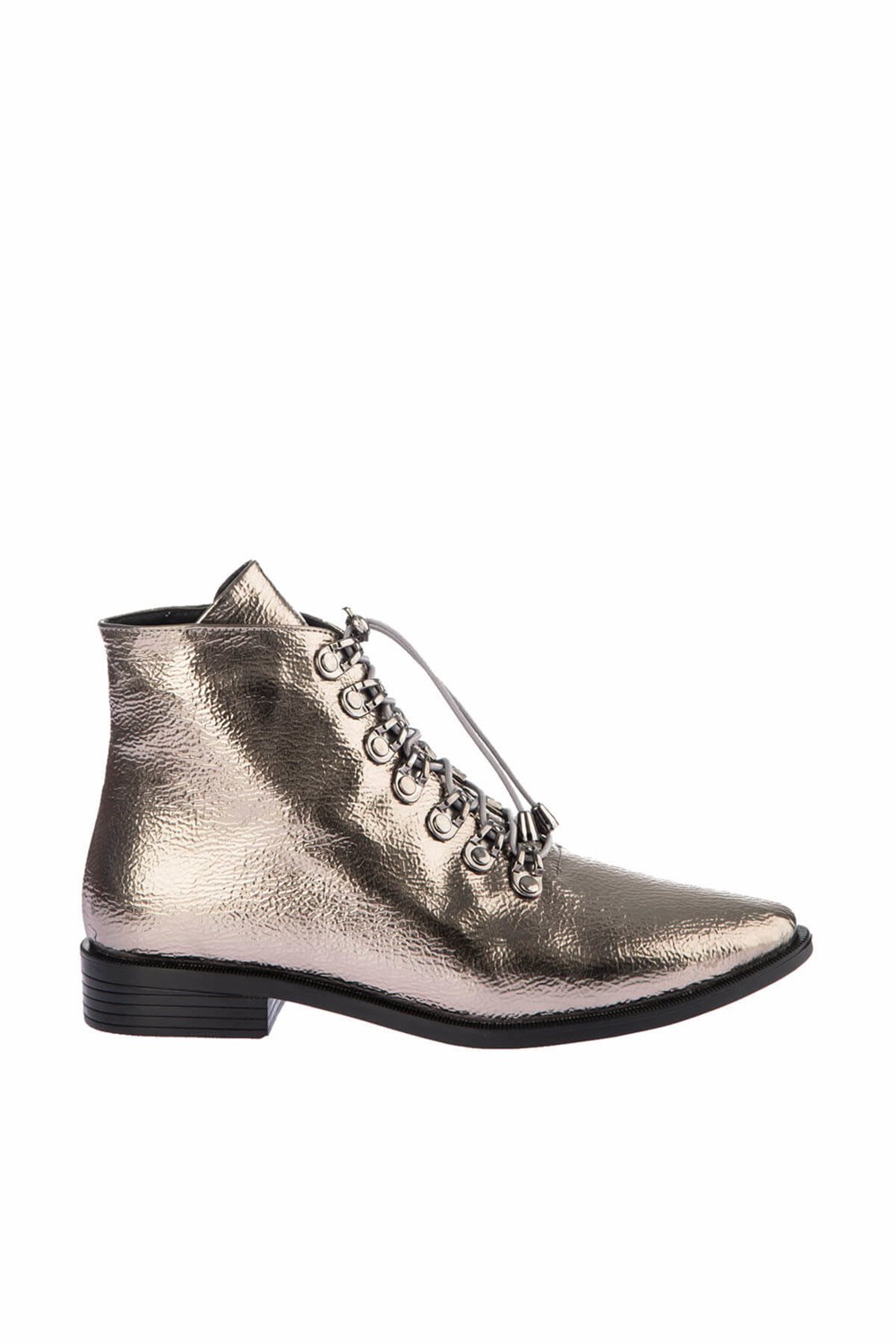 Fox Shoes Platin Suni Deri Kadın Bot E432300409