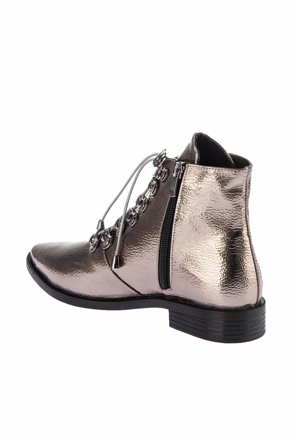 Fox Shoes Platin Suni Deri Kadın Bot E432300409