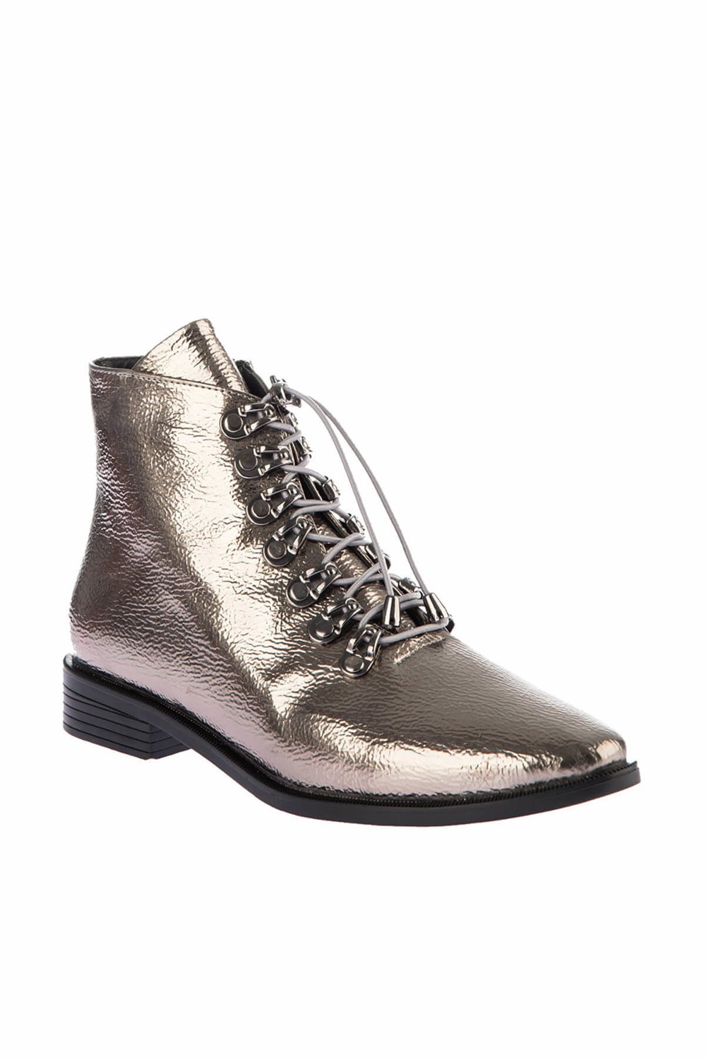 Fox Shoes Platin Suni Deri Kadın Bot E432300409