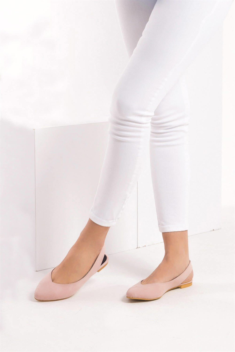Fox Shoes Pudra Kadın Babet B726773702