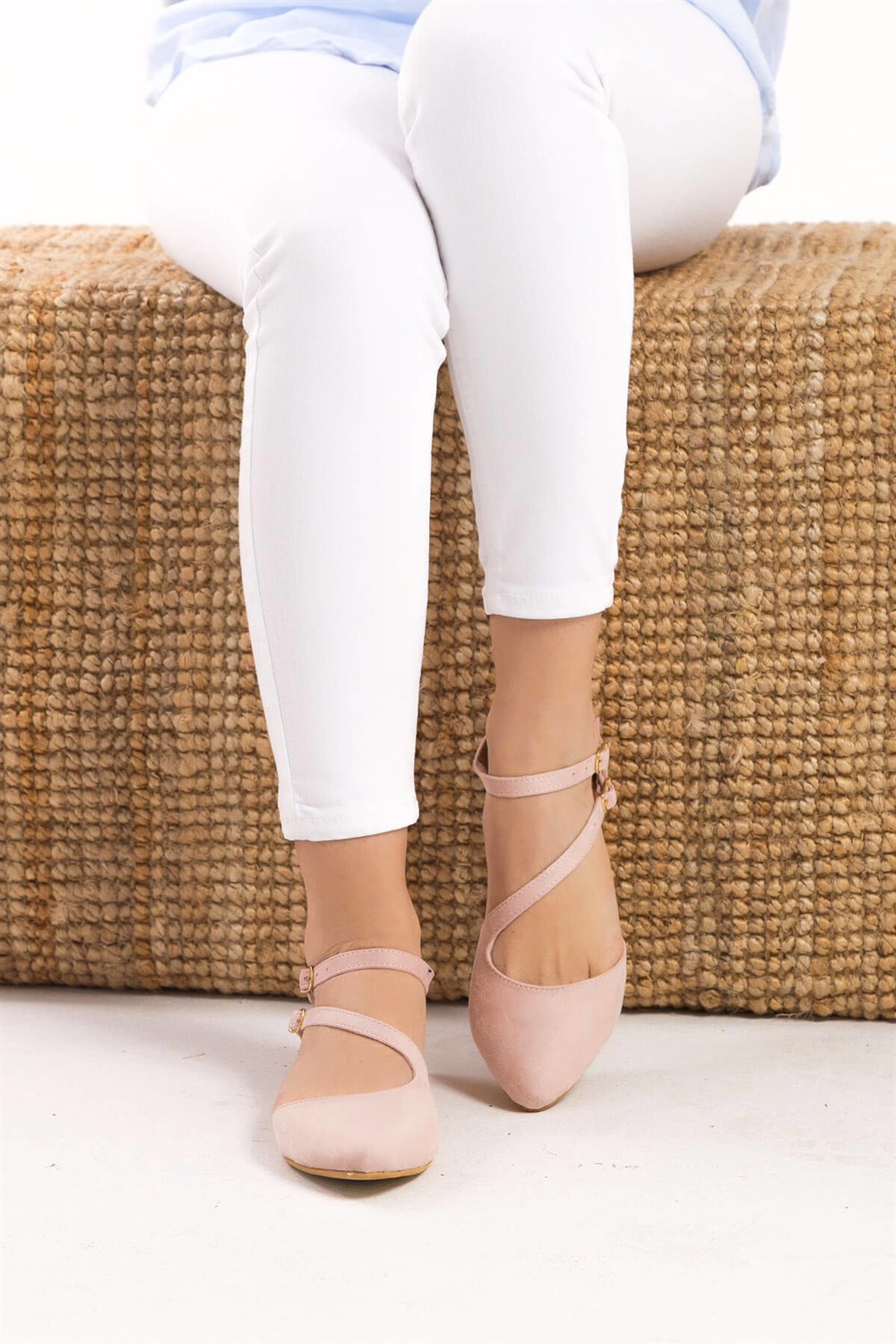 Fox Shoes Pudra Kadın Babet D726016902