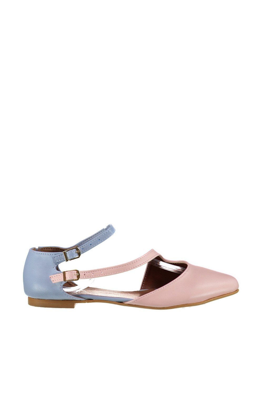 Fox Shoes Pudra/Mavi Kadın Babet D726016909