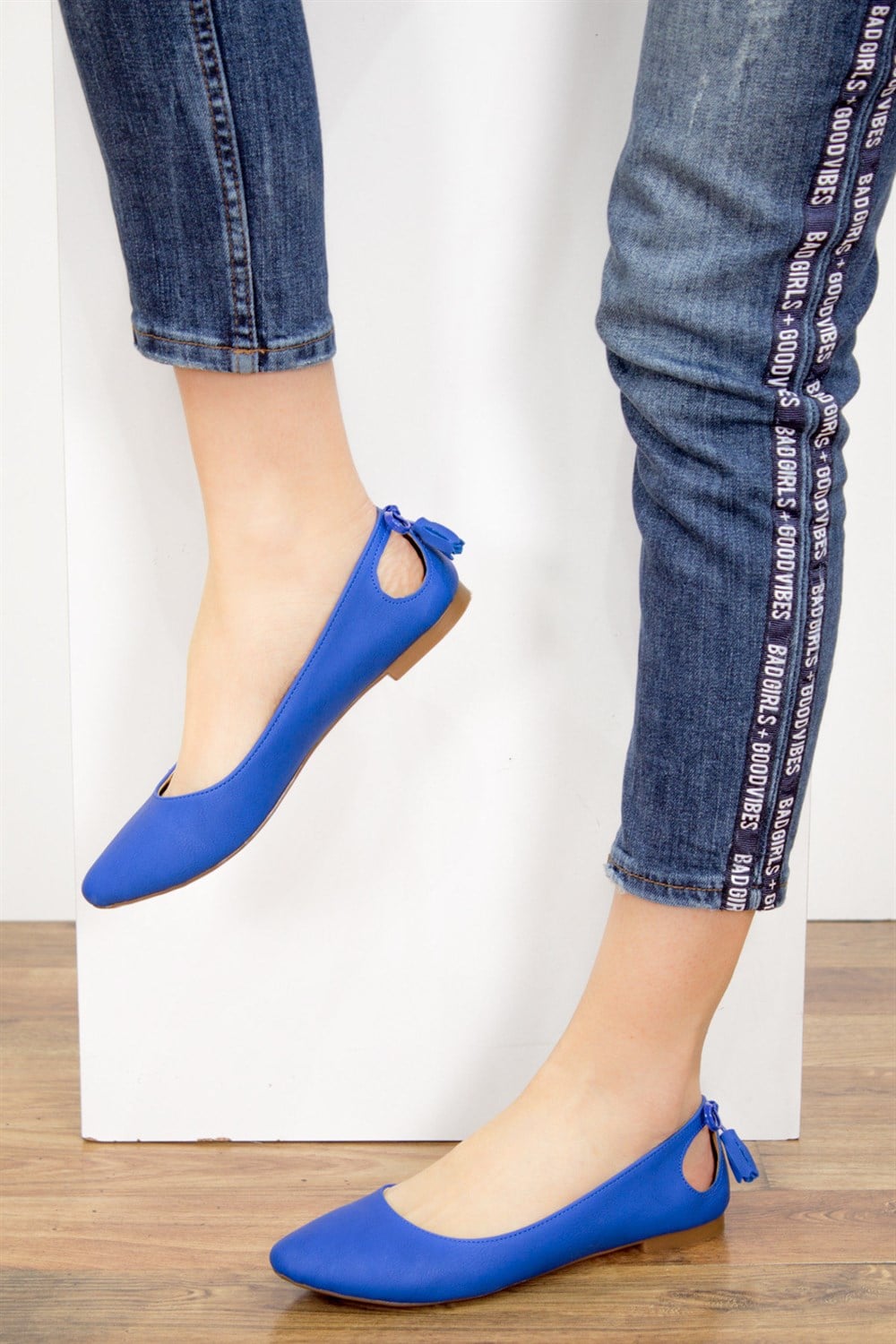 Fox Shoes Saks Mavi Kadın Babet B290080109