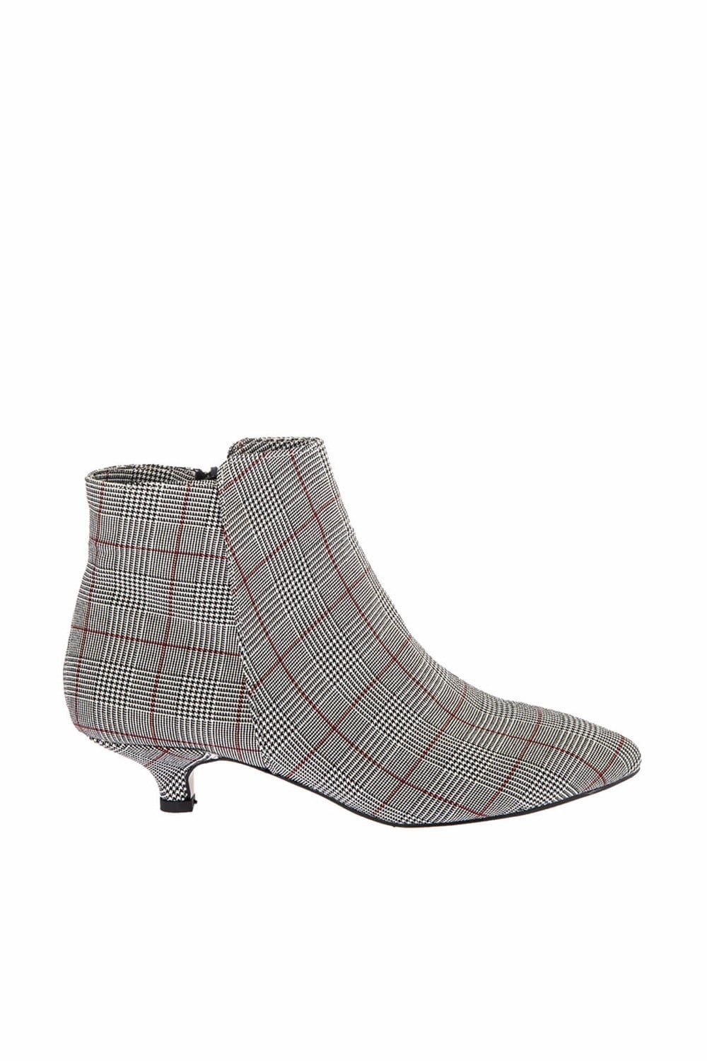 Fox Shoes Siyah Beyaz Ekose Kadın Bot E860001004