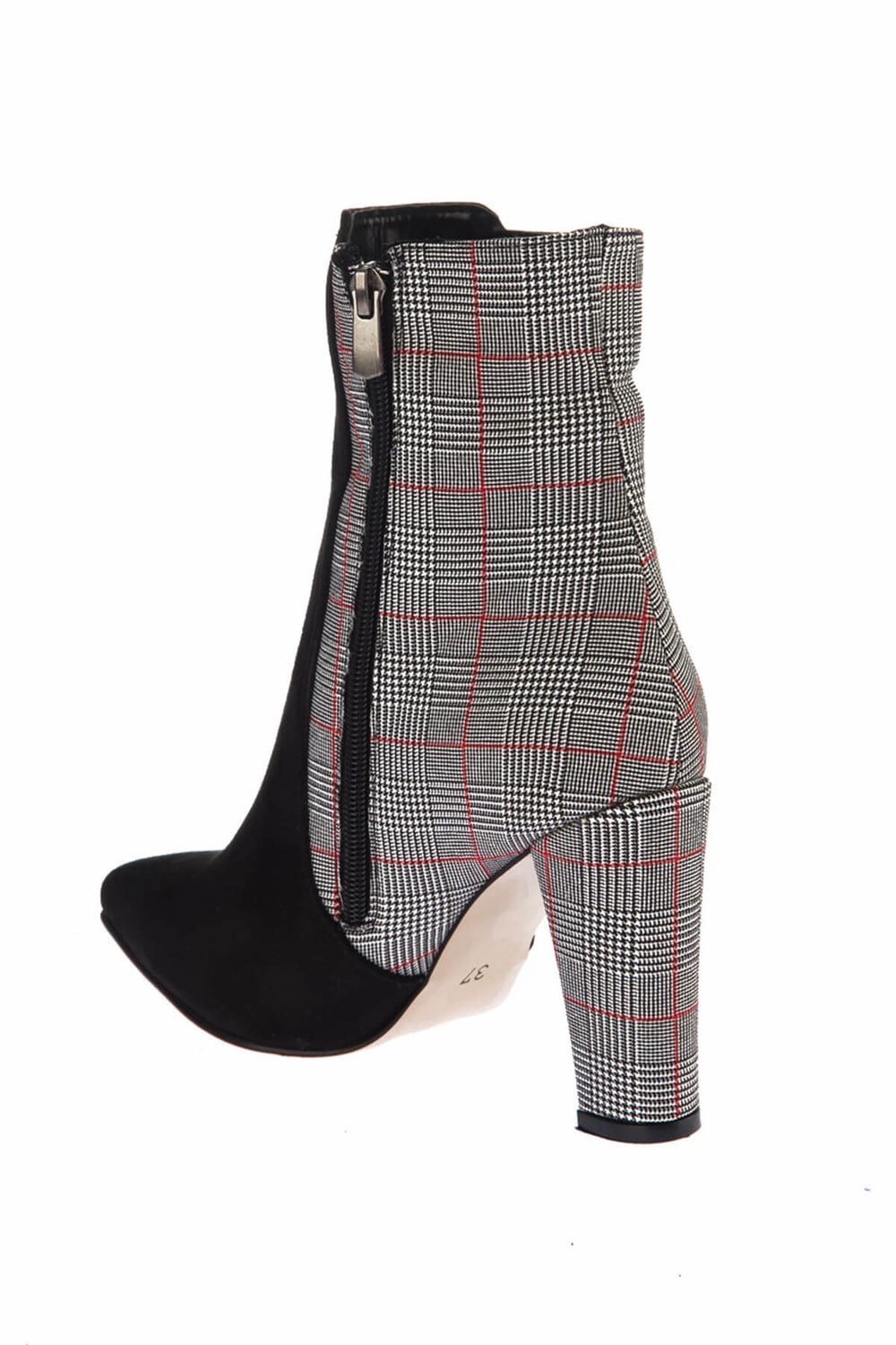 Fox Shoes Siyah Ekose Kadın Bot E752005502