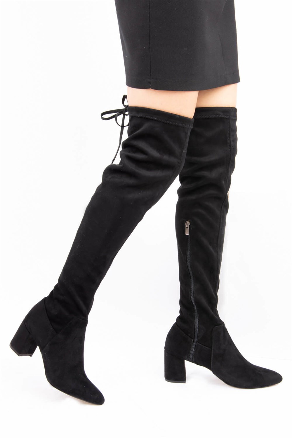 Fox Shoes Siyah Süet Kadın Çizme E860004202