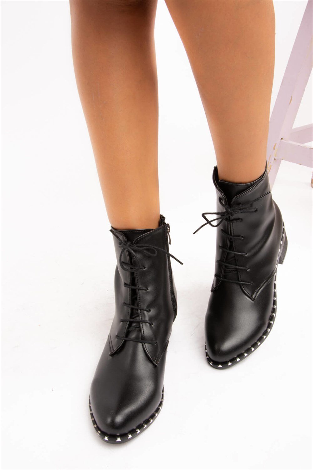 Fox Shoes Siyah Suni Deri Kadın Bot E641054109