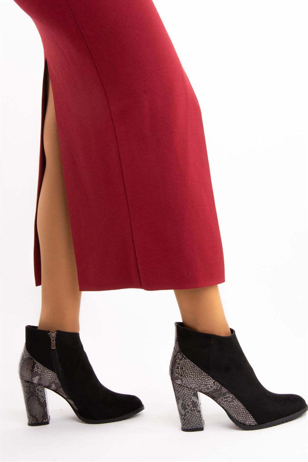 Fox Shoes Siyah Yılan Kadın Bot E654500202