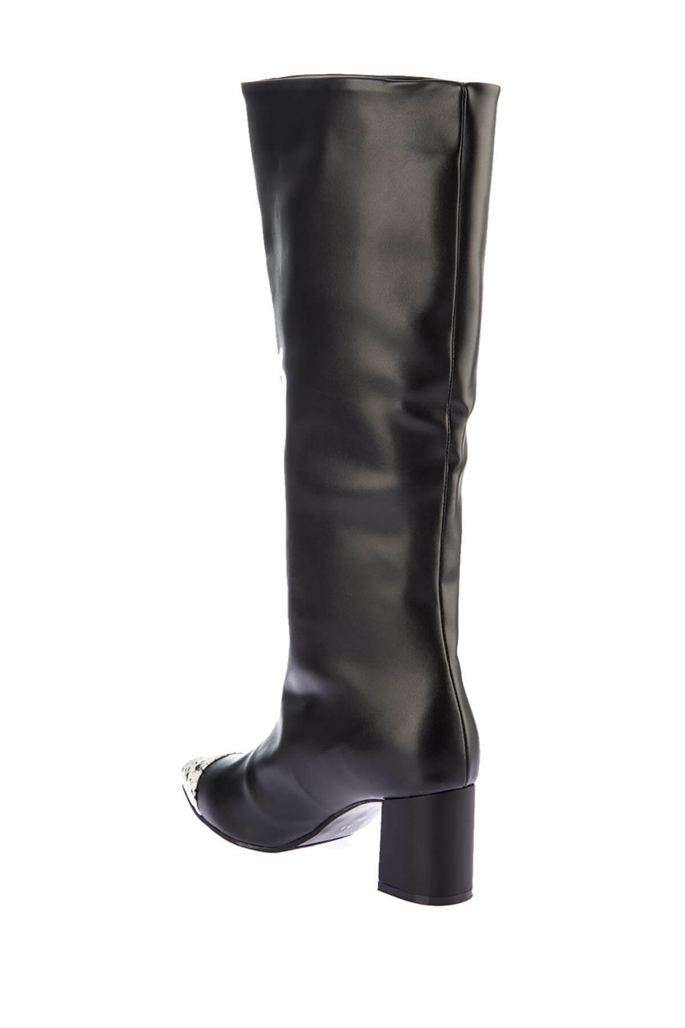 Fox Shoes Siyah/Bej Suni Deri Kadın Çizme E654045409
