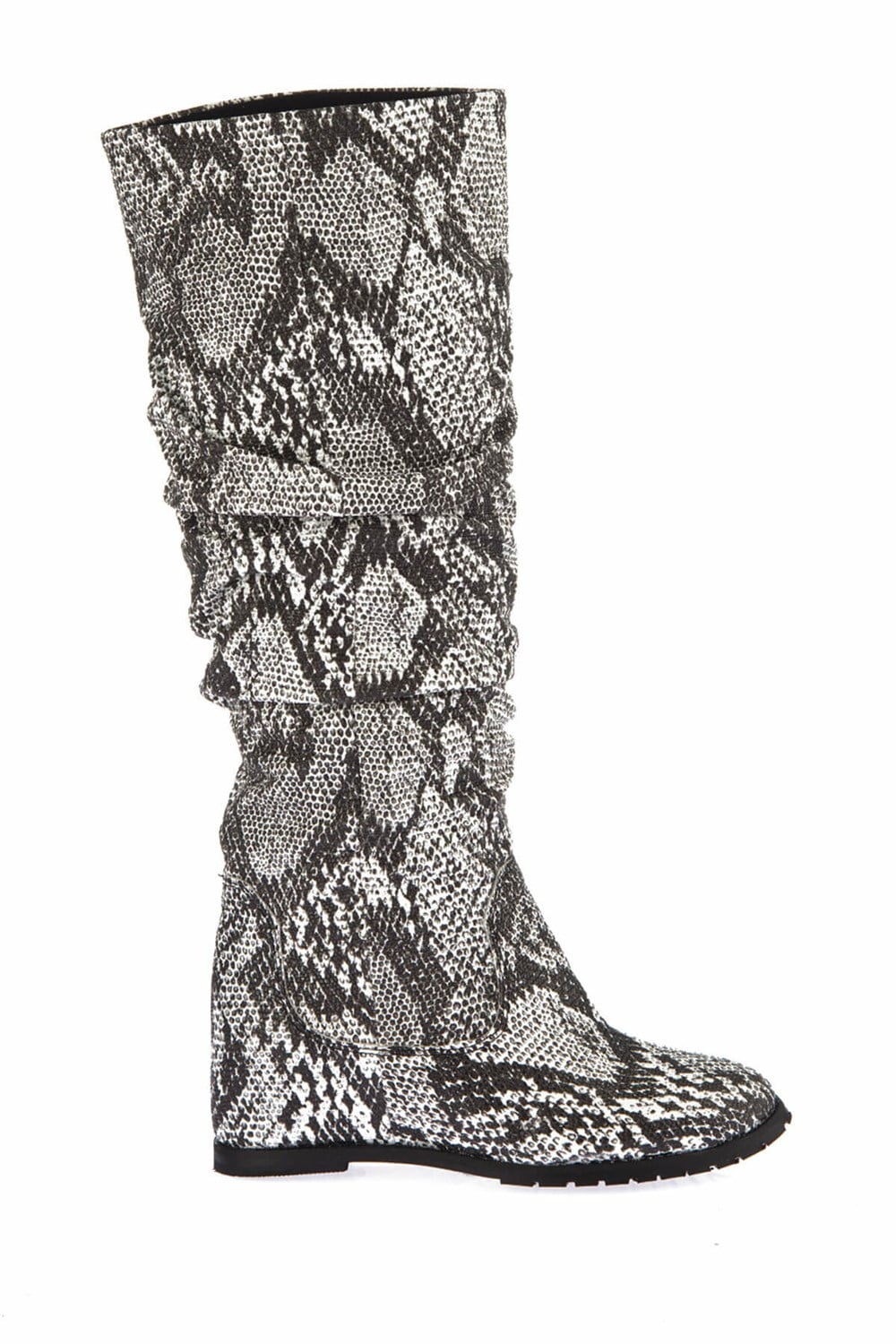 Fox Shoes Siyah/Beyaz Kadın Çizme E735051707