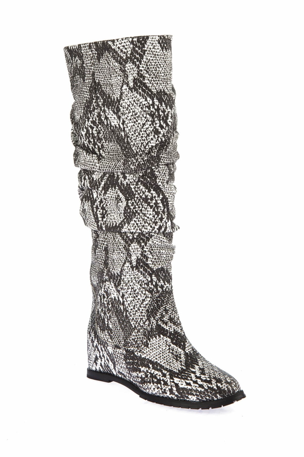 Fox Shoes Siyah/Beyaz Kadın Çizme E735051707