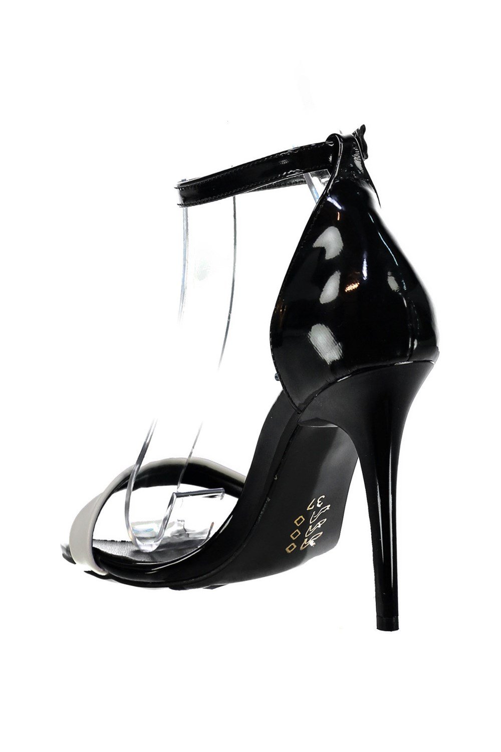 Fox Shoes Siyah/Beyaz Kadın Topuklu Ayakkabı B922112608