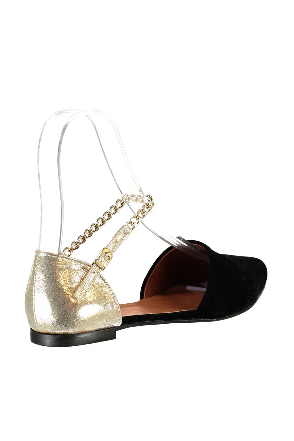 Fox Shoes Siyah/Dore Kadın Babet B726024402