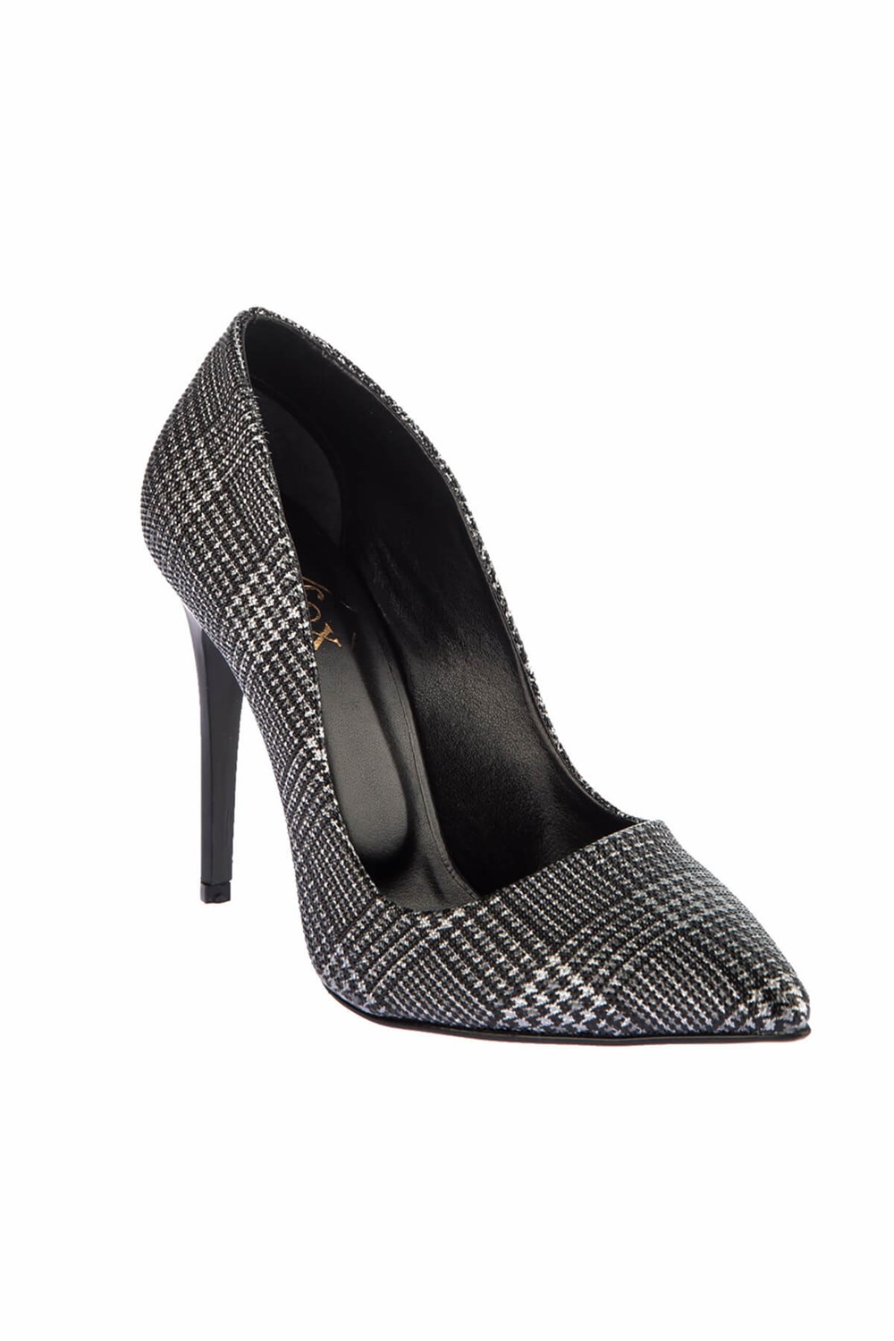 Fox Shoes Siyah/Gri Kadın Topuklu Ayakkabı E340180027