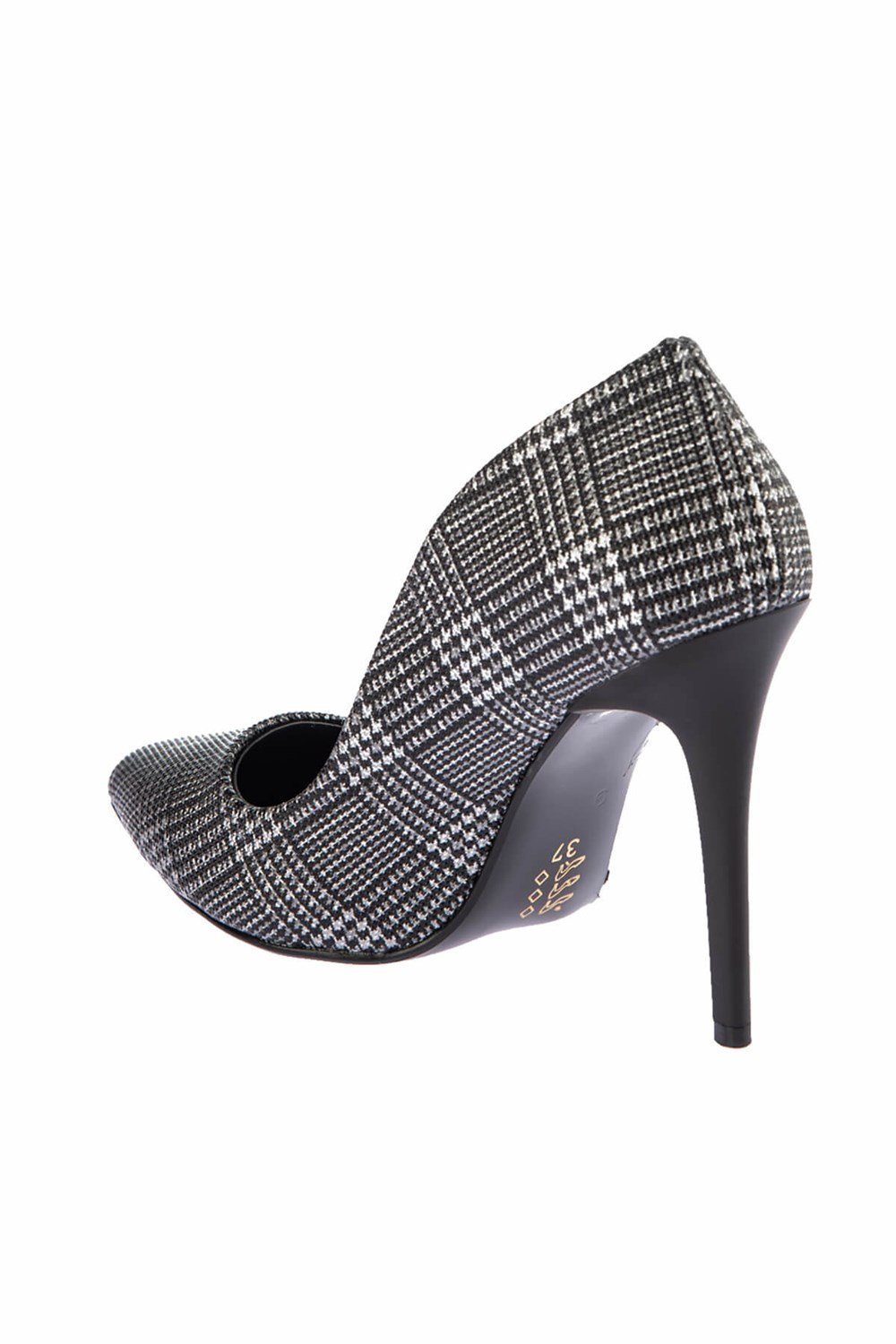 Fox Shoes Siyah/Gri Kadın Topuklu Ayakkabı E340180027
