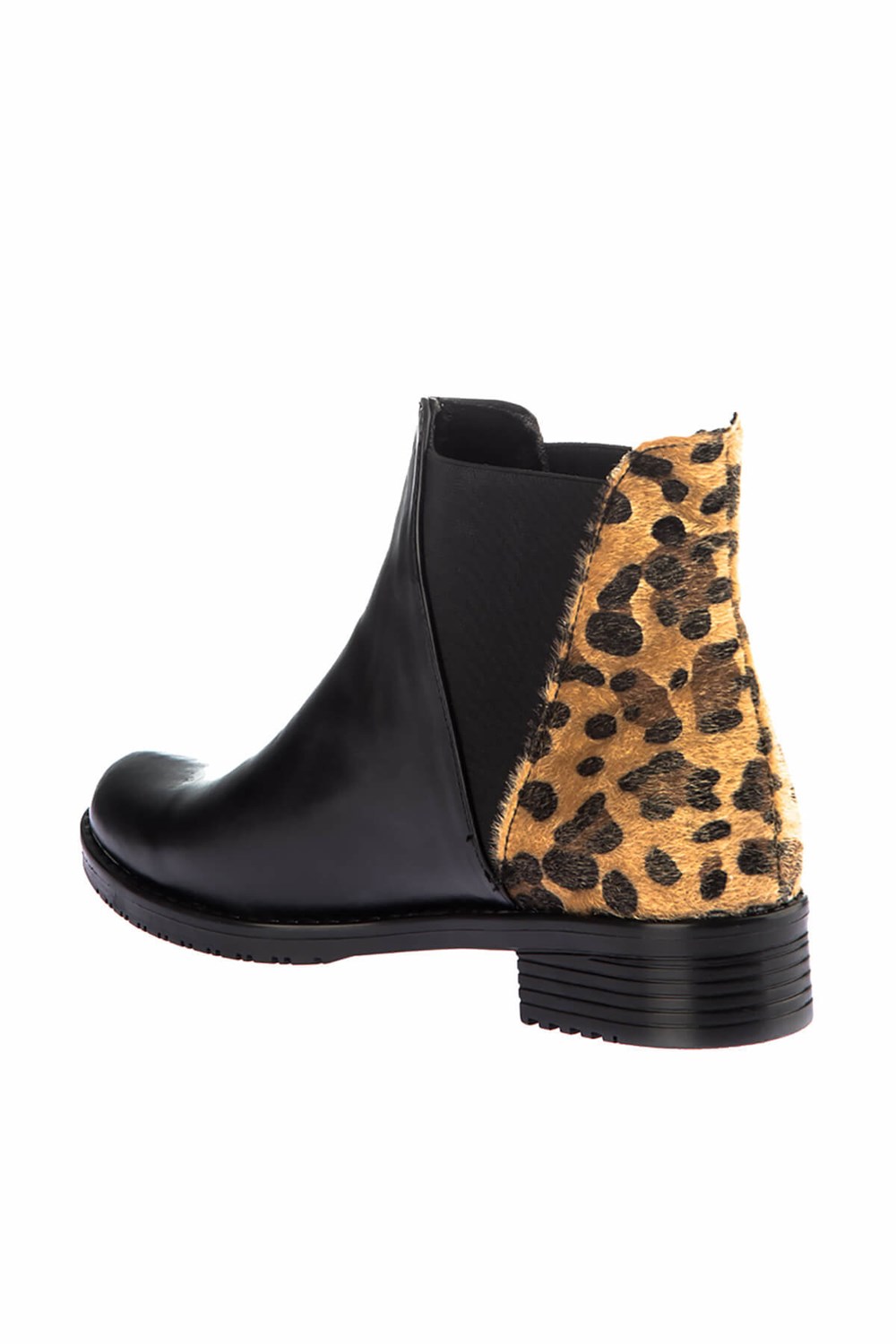 Fox Shoes Siyah/Leopar Kadın Bot E726503009