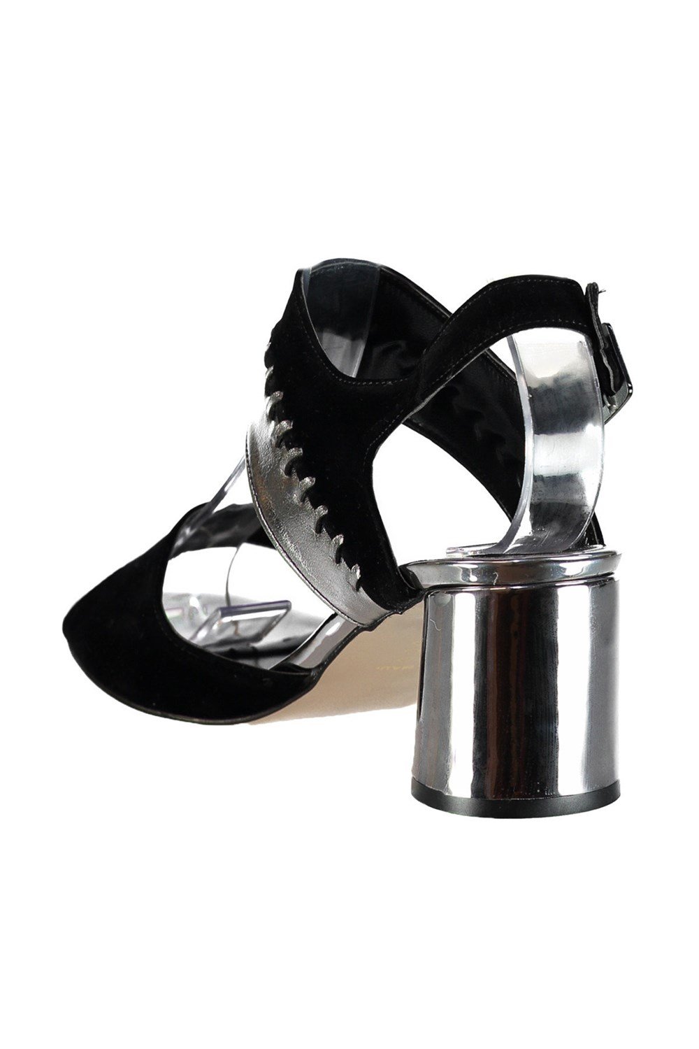 Fox Shoes Siyah/Platin Kadın Topuklu Ayakkabı D404132202