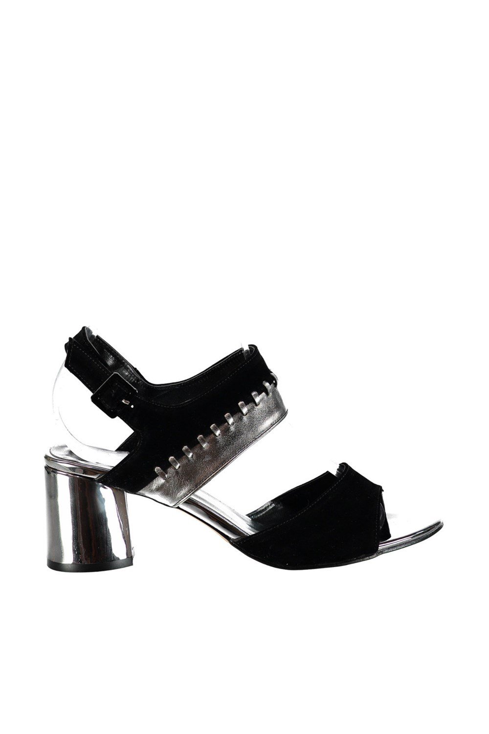 Fox Shoes Siyah/Platin Kadın Topuklu Ayakkabı D404132202